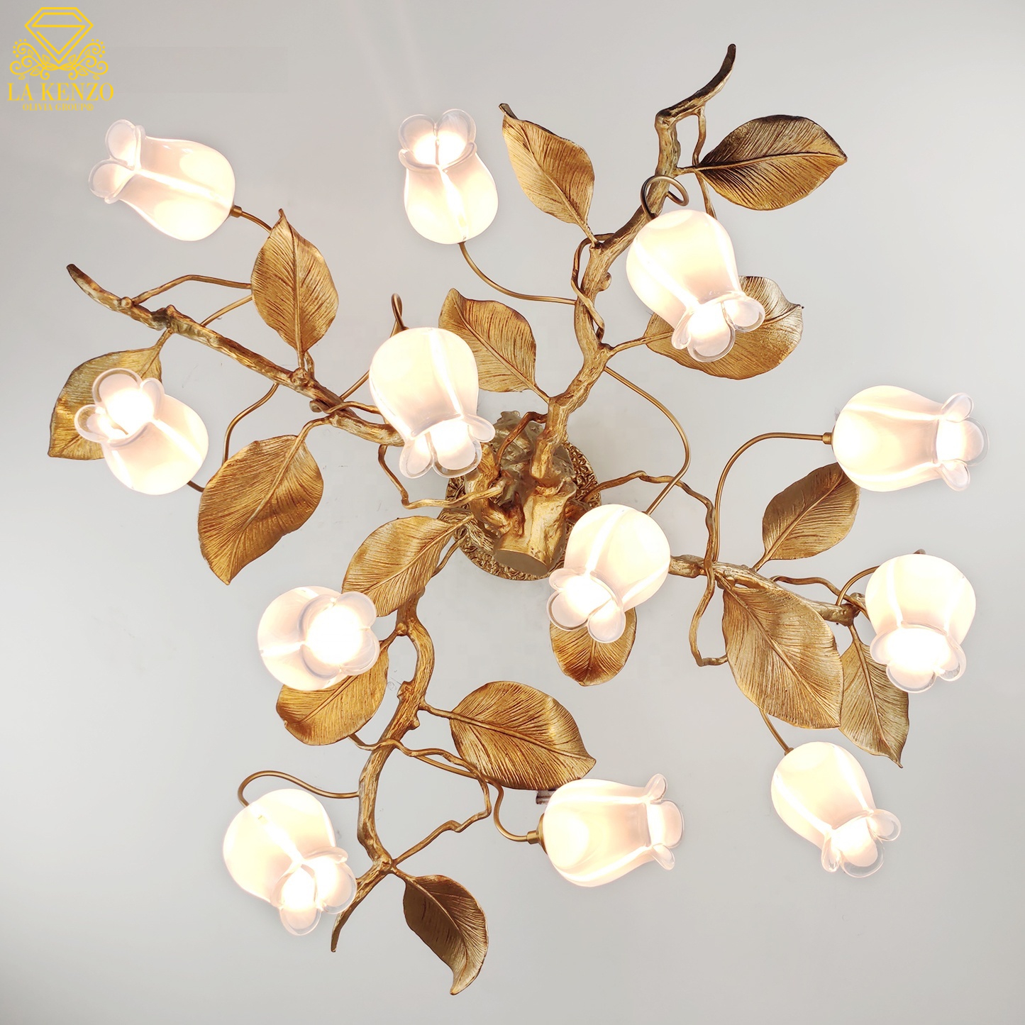 Italian Liquid Copper Elegant Tulip Chandelier Modern Pendant Lamp 