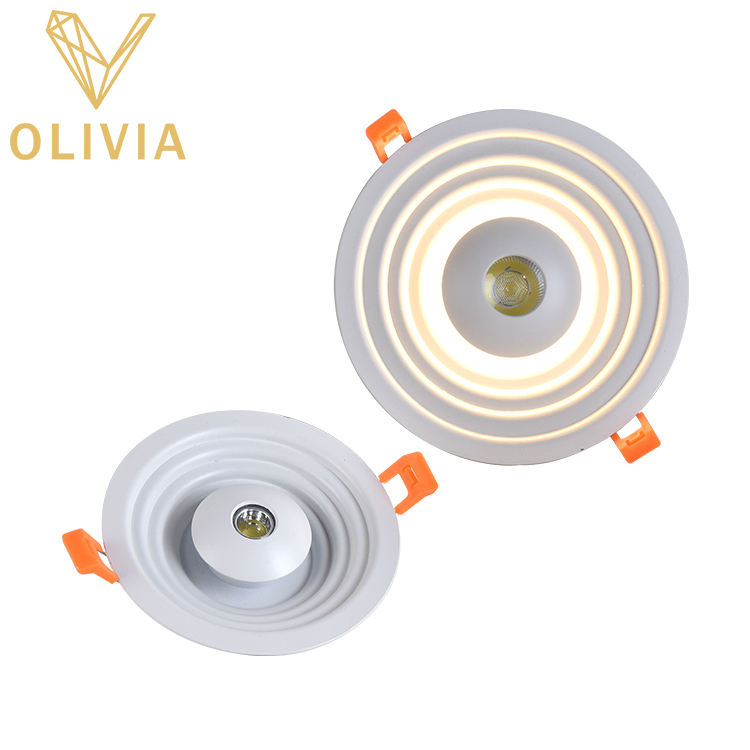 New Commercial COB Recessed Ceiling LED Panel Light 3+3W/7+3W/15+7W/18+7W RND