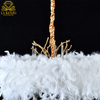 Italian Liquid Modern Feather Lamp Crystal Chandelier Luxury
