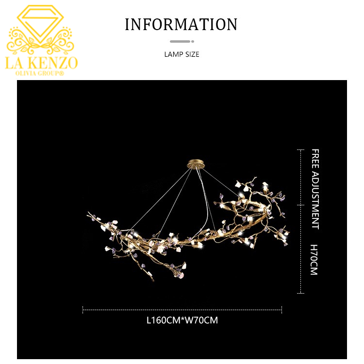 Italian Liquid Modern Lamp Stone Crystal Chandelier Luxury