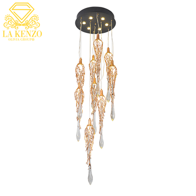 Italian Liquid GU10 Crystal Water Drops Modern Pendant Lamp 