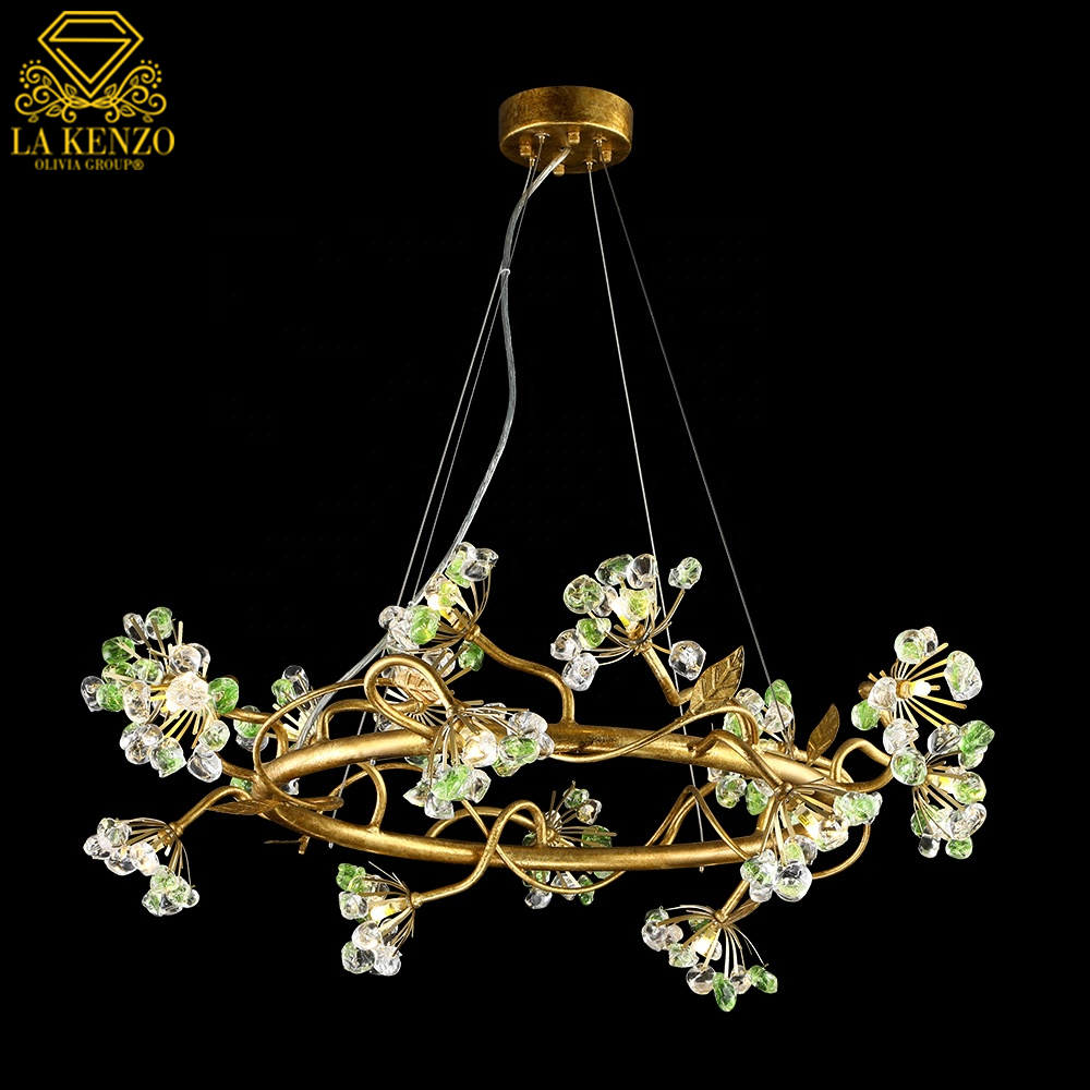 Italian Liquid Modern Lamp Flowers G9 Crystal Chandelier Luxury