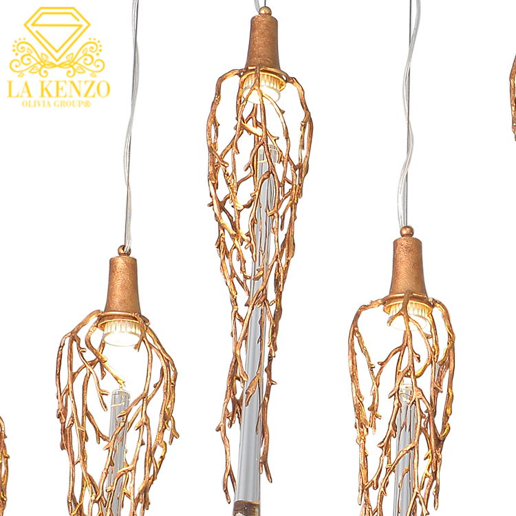 Italian Liquid GU10 Crystal Water Drops Modern Pendant Lamp 