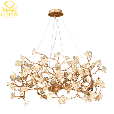 Italian Liquid Crystal Flowers G9 copper Modern Pendant Lamp 
